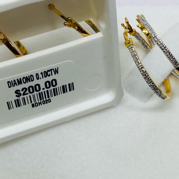 Beautiful REAL DIAMOND Hoops! - Picture 3 of 3